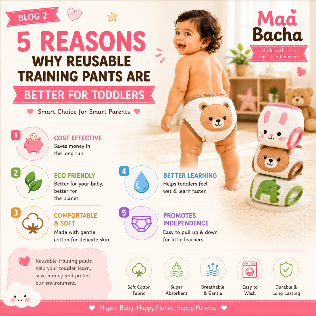 Reasons Why Reusable Training Pants Are Better for Toddlers